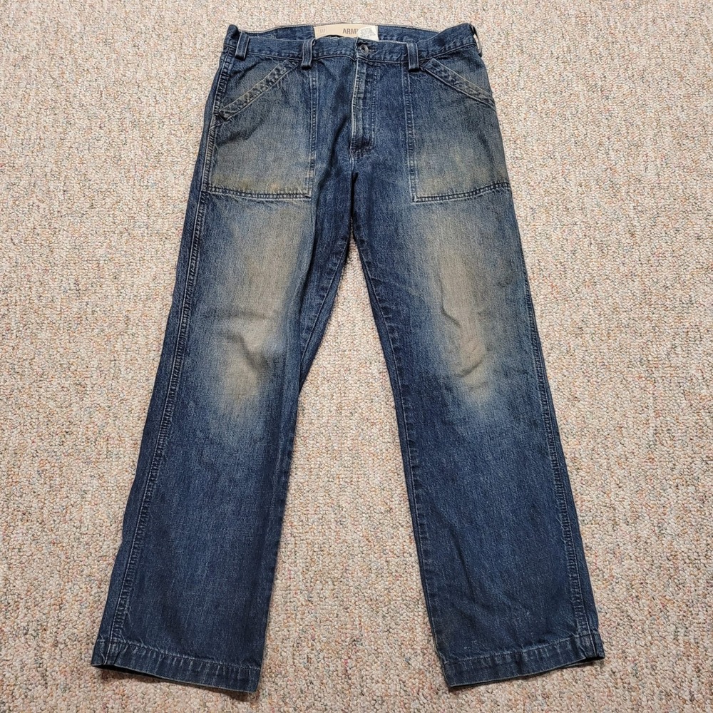 Gap Army Jean Mens 36x30 Blue Denim Utility Workwear Outdoor Pants Made In USA